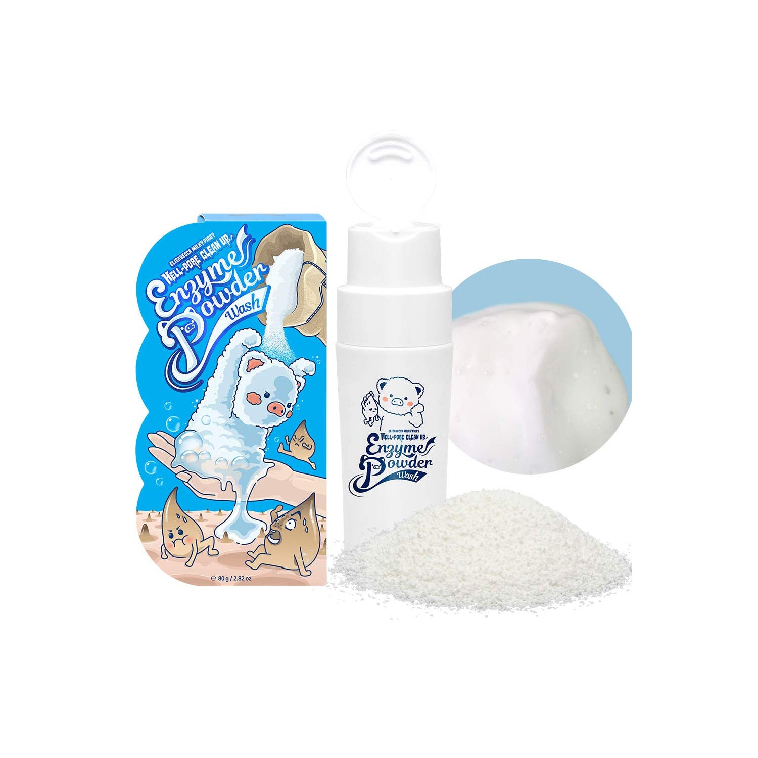 [Limpiador facial en polvo] Elizavecca Milky Piggy Hell-pore Clean Up Enzyme Powder Wash 80ml