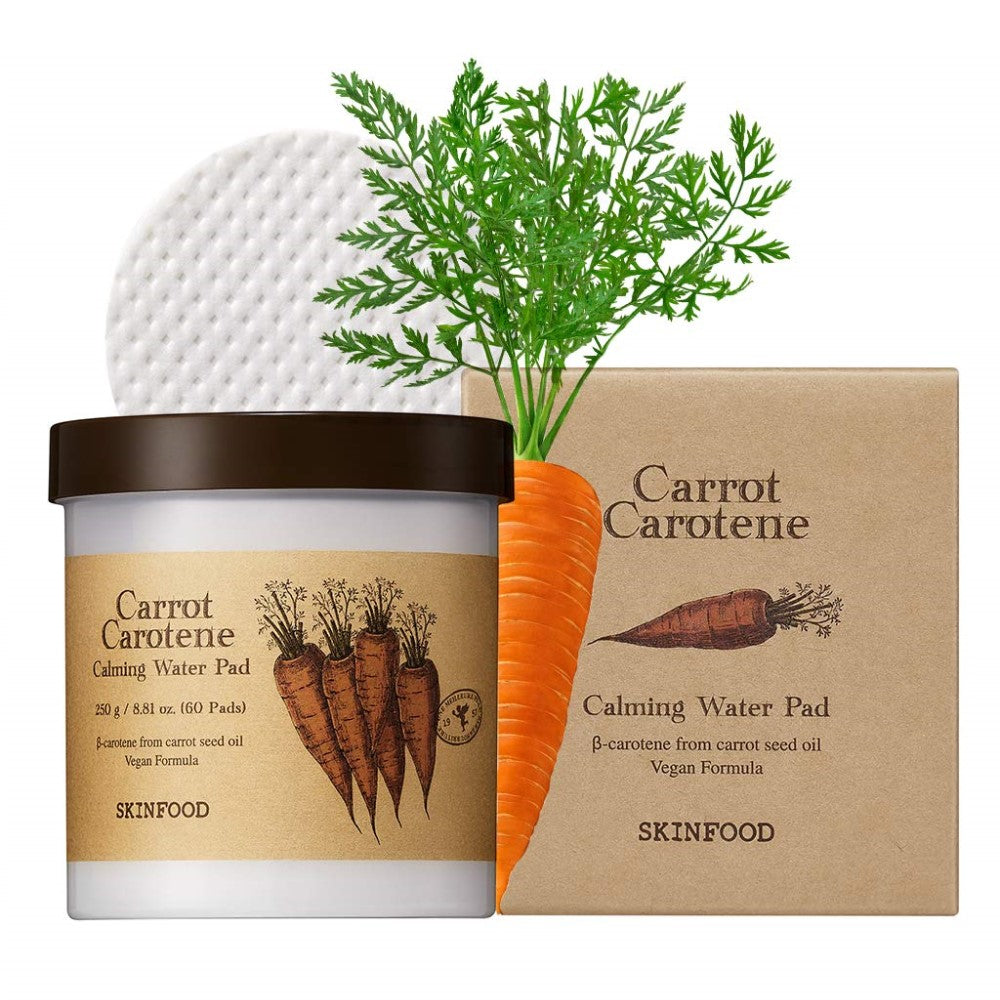 [Almohadillas con tónico] Skinfood Carrot Carotene Calming Water Pad (60ea)